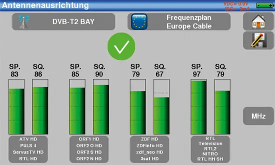 KWS Electronic KM 06: Darstellung eines DVB-T Check